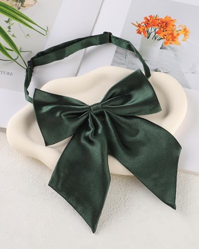 Image of AWAYTR Ladies Adjustable Pre tied Bowtie - Solid Color Bow Ties for Women