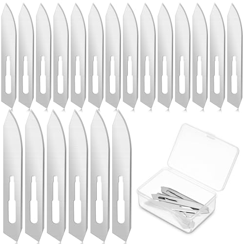 Otoolling 48 Pcs #60 Stainless Steel Blades Replacement Individually Foil Wrapped Skinning Blades for Hunting Skinning Deer Fishing