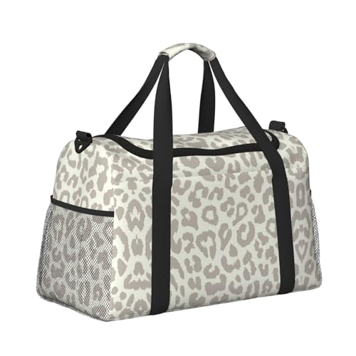 Bolsa de viaje de leopardo marrón, equipaje de mano plegable e impermeable para piscina 3