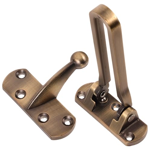 Happyyami 防犯用属製ドアラッチ 内開きドア用強化ロック チェーン付き室内扉錠 防錆耐久設計 簡単取付け居住 ホテル向け