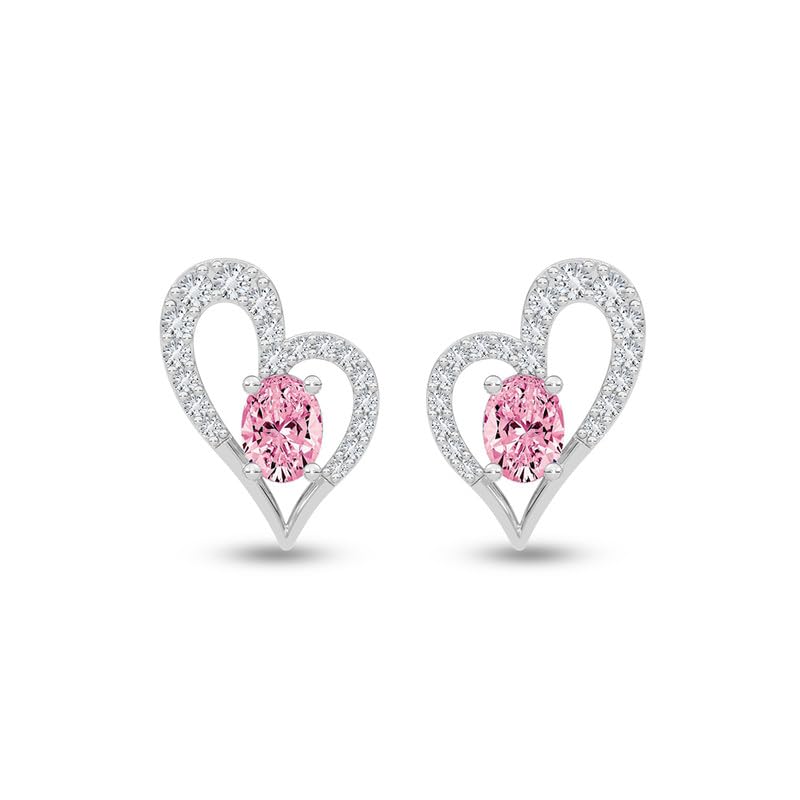 Image of CLARA 925 Sterling Silver Stud Earrings | Platinum Plated | Daily Wear |Gift for Women and Girls