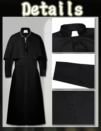 Disfraz de sacerdote para niños con accesorios 3 piezas miniatura 4