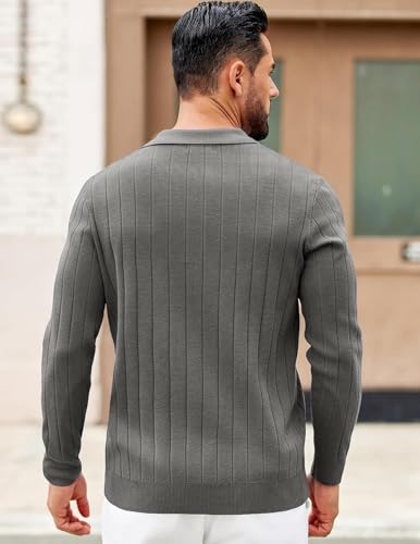 Image of NORTHWIND Men's Cotton Full Sleeve Collar Polo Sweater for Man Rib Knitted Sweaters for Men Winter Pullover Sweater for Men