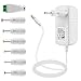 EFISH Weiße DC Netzteil 12V 1A 12W,AC 100-240V bis DC 12V Netzkabel,für 12V Gerät:LED-Streifen,Fischbecken,Radiowecker,Scanner,Schalter,Router,Lautsprecher,Türklingel+7 Verschiedene Adapterköpfe