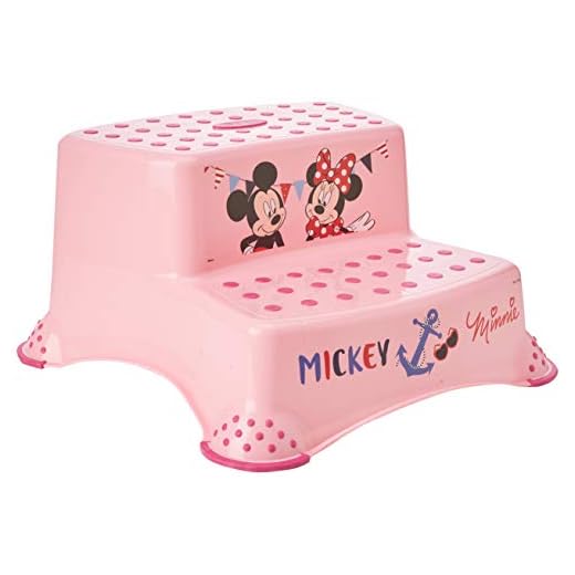 keeeper Taburete de Dos Escalones Minnie, De 18 Meses a 10 Años, Antideslizante, Igor, Rosa