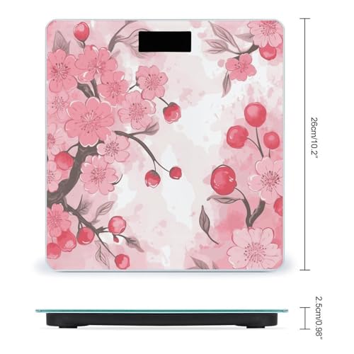 Báscula Digital de Baño Floral Pink Cherry Precisa y Moderna miniatura 2