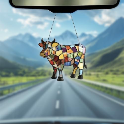 Image of Cow Acrylic Ornaments Suncatcher Women Men Gifts Christmas Decor