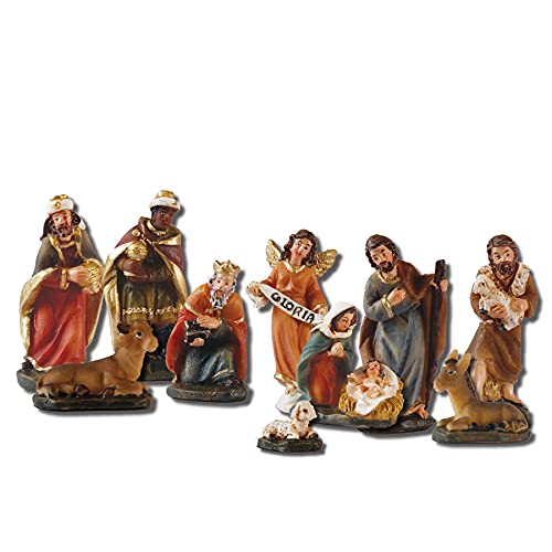 Christmas Nativity Figurine Set Traditional Scene 10 Piece Resin Set - 89297