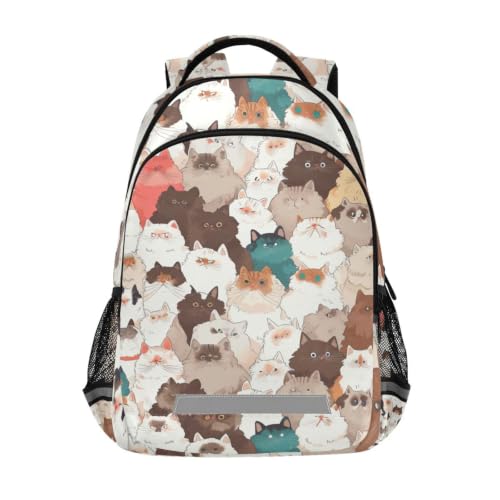 Cartable chat mignon et sac à dos d'école moelleux pour ados