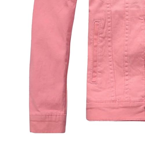 Chaqueta vaquera rosa de hombre con solapa y manga larga miniatura 4