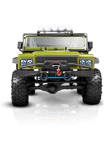 Verahaus 1:8 RC Cars for Adults – 4x4 Remote Control Car, Rugged Brushed Motor Electric Off-Road RC Rock Crawler with 2-Speed Transmission, Army Green All-Terrain RC Trucks, Ready-to-Run RTR Set