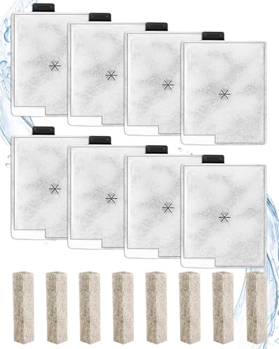 Cunina 8+8 Pack Large Filters for Aquarium Compatible with Aqueon QuietFlow LED PRO Power Filter 20 30 50 75 Fit for Canister Models 200 300 400 Filter Cartridges & Filter Sponge for Aquarium
