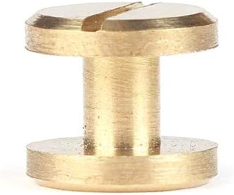 WUTA Solid Brass Flat Head Button Stud Screw Nail Rivet Chicago Screw Leather Belt for Sewing Handmade DIY Accessories,50 Packs(10mmX20mm)