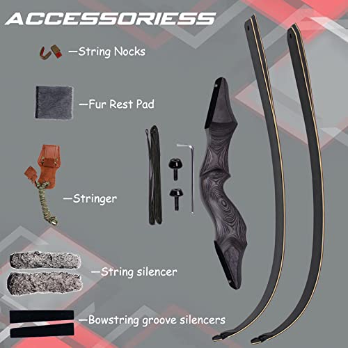 Sinoart 58 Inch Takedown Recurve Bow Bamboo Limbs Archery Right And Left Handed Riser Bow For Hunting Target Shooting 25-65Lbs thumb #3