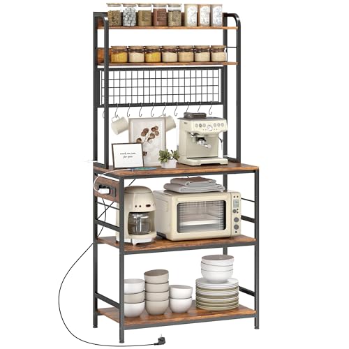 RIPIANO REGOLABILE: Il ripiano inferiore 76x39.5 cm di questo scaffale per cucina può essere regolato a un'altezza di 43 o 31 cm, perfetto per riporre i tuoi elettrodomestici voluminosi come friggitrici ad aria o macchine da caffè, a seconda delle tue esigenze