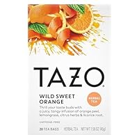 TAZO Wild Sweet Orange Tea Bags, Unsweetened Herbal Tea, Caffeine Free, 20 Total Bags