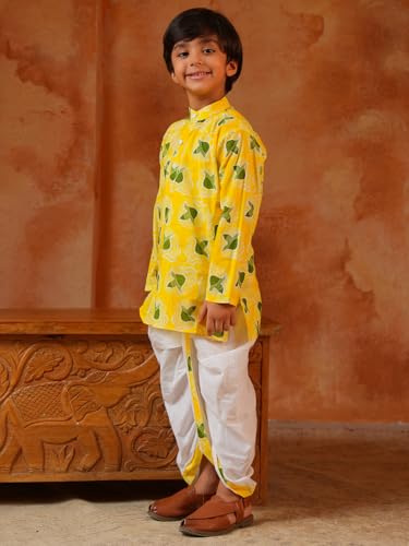 Image of AJ DEZINES Kids Ethnic Wear Pure Cotton Dhoti Kurta Set For Boys