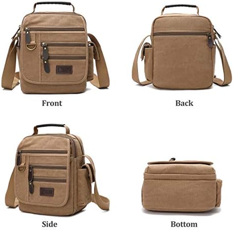 Miniatura 3 de Bolso bandolera de lona para hombre, bolso bandolera pequeño, bolso de trabajo, multifunción, vintage