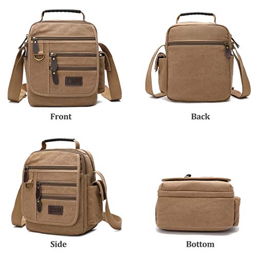 Image of Mens bag Canvas Shoulder Bag Small Messenger Crossbody Bag Work Bag Vintage Multi-function