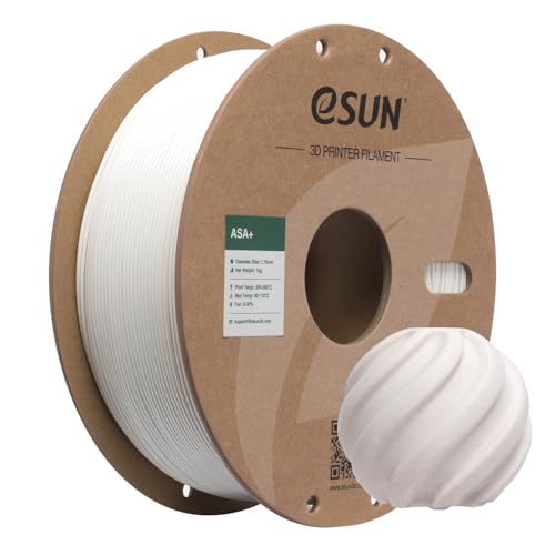 eSUN ASA+ Filament 1.75mm Wetterbeständiges 3D Drucker Filament 1KG Spule (2.2 LBS) 3D Druck Materialien für 3D Drucker Warmes Weiß