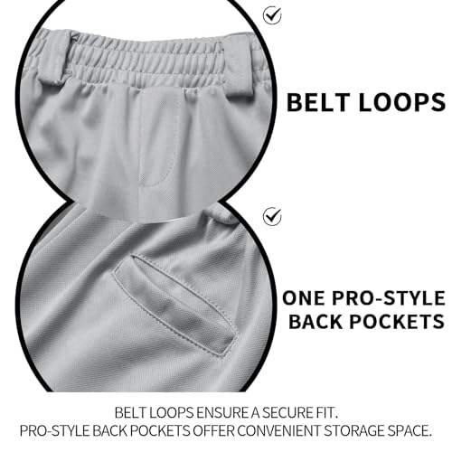 QBK 2T/3T/4T/5T to Youth Toddler Boys Baseball Pants Girl Softball Pants Kids Tee Ball Pants with Side Piping/Braid3