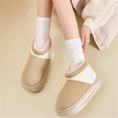 Women Mens Platform House Slippers Outdoor Waterproof Snow Boots Warm Fleece Lined Shoes Winter Non-Slip Home Slipper2