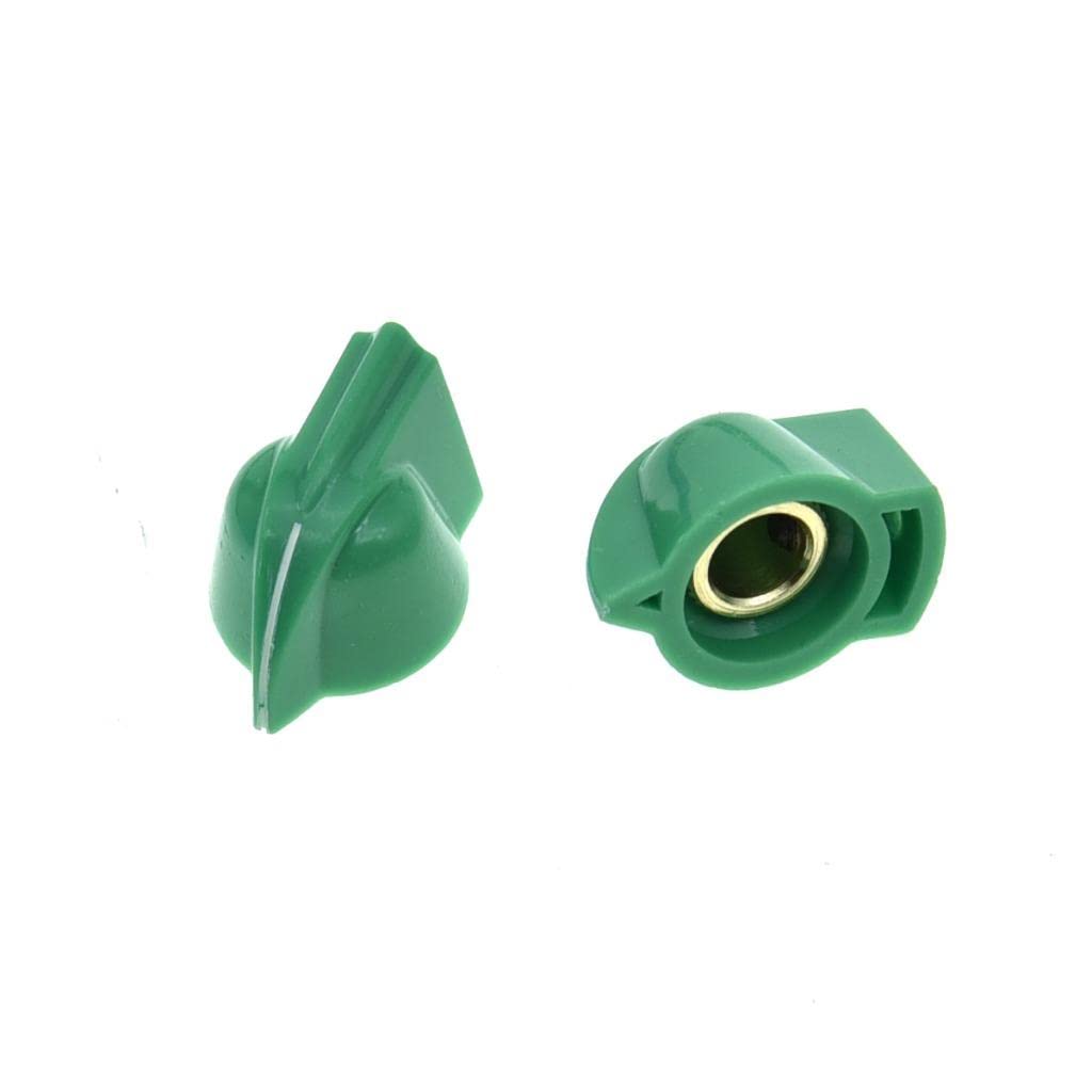 KAISH 12 szt. 6,35 mm zaokrąglone mini gałki w stylu kurczaka w małej wersji do gitary basowej, gałki potencjometru do wzmacniacza, gałki pedału efektów z śrubą ustawiającą, zielone
