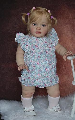 Anano Realistic Reborn Baby Kleinkind Puppen Mädchen Pippa 26" Big Girl Hand Wurzelhaar Sichtbare Venen Baby Puppe Geschenke für Kinder 3+ – Bild 3