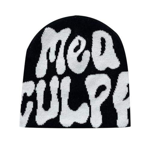 FiveMileBro Y2k Baggy Slouchy Beanie Cap, Gorros de Punto, Slouch Beanie Jersey Ligero, Moda Casual Sombreros Unisex Adulto su otoño Primavera (FR/ES, Números, 55, 62, A)