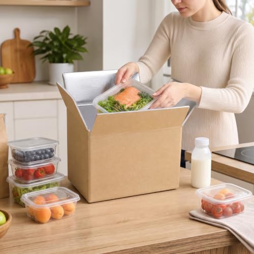Image of ZAVOOS 12 Pack Insulated Shipping Box, 10.8'' x 7.3'' x 6.5''