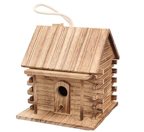 AttRex 野鳥用巣箱 天然木材 インコ 鳥の巣 バードハウス 屋外 繁殖ボックス 繁殖箱 鳥かご 孵化 飼育 家の装飾に適用する (木材 A)