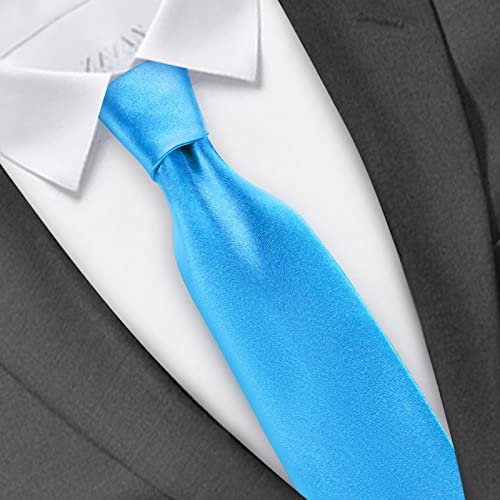Image of Solid Satin Tie Pure Color Necktie Mens Ties + Gift Box