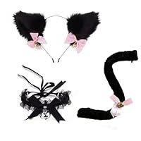 Amazon.co.jp: 猫耳 カチューシャ 猫 コスプレ 尻尾 首輪 蝶結び 鈴