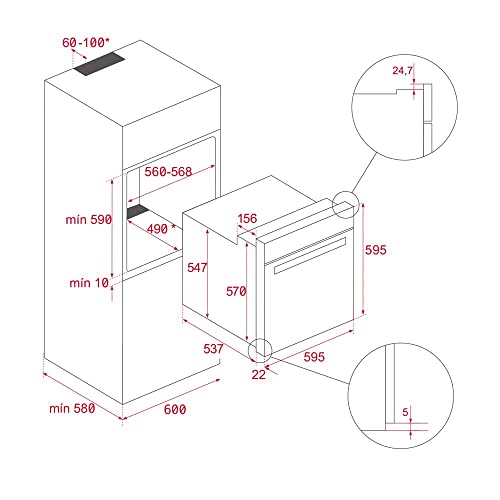 Teka | Horno Pirolítico Multifunción A+ de 60 cm | HSB 630 P | Negro | 59.5 x 59.5 x 53.7+2.2 cm - imagen 2