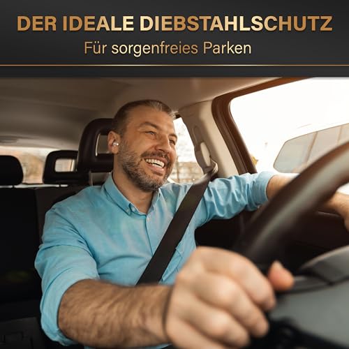 HELDENWERK Universal Lenkradkralle zur Diebstahlsicherung - Auto Diebstahlschutz durch Lenkradschloss & Lenkradsperre - Auto-Kralle als Wegfahrsperre Gelb