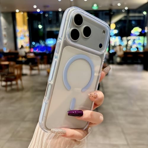 Coque iPhone 13 silicone bleu clair anti-jaunissement transparente magnétique