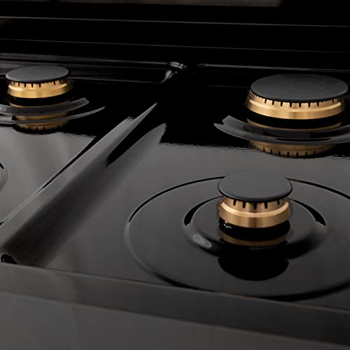 Zline Kitchen And Bath RTBZ-48-CB Zline Autograph Edition 48 Inch Porcelain Rangetop With 7 Gas Burners In Black Stainless Steel And Champagne Bronze Accents thumb #3