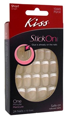 Kiss Stick On Nails French Girly Short Length (3 Pack)