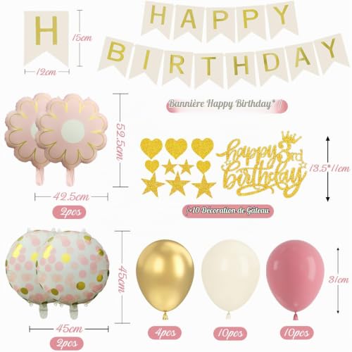 Decoration Anniversaire Licorn Fille 3 Ans, 4D Ballons Helium e XXL – vue 4