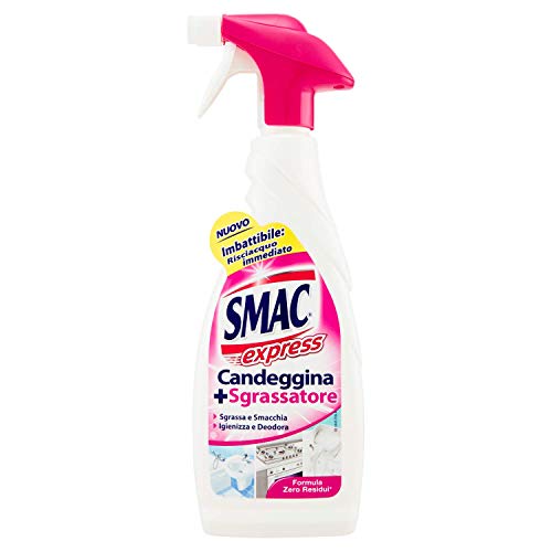 Smac Express - Sgrassatore con Candeggina, Detergente Spray con Azione Sgrassante e Igienizzante, 650 ml