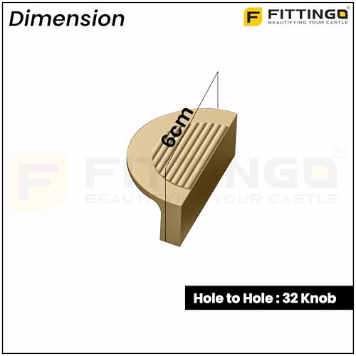 Image of VEZEL Aluminium Knobs for Drawers /Drawer Knobs for Cabinet Handle /Wardrobe Handle - Modern Cabinet Pull for Wardrobe, Drawer & Cupboard Furniture (PVD Gold) - 32mm - Pack of 2