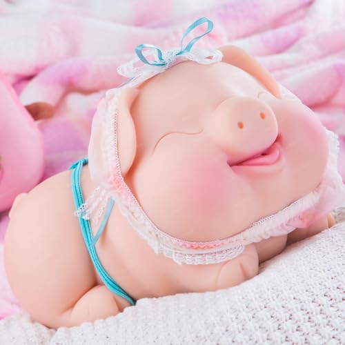 Realistic Sex Doll Torso for Men - Pig Animal Male Masturbator with Tight Vaginal Anal Oral Full Size Cute Piggy Sex Toy Pocket Pussy Male Stroker Adult Toy for Men Women Sex Pleasure White 12 lb