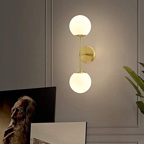 WOKE Double Straight Golden Globe Up&Down Design Wall Lamp/Wall Light for Bedroom, Living Room, Restaurants, Dining, Coffee Shop, Home and Office (Without Bulb) 78950