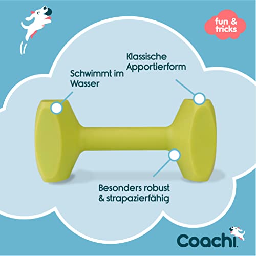 Coachi Training Dumbbell, schwimmt, weites Werfen, klassisches Apportierspielzeug, Jagdhund- und Welpentraining. Hundezubehör, sehr robust und beständig, für mittelgroße Hunde und Welpen