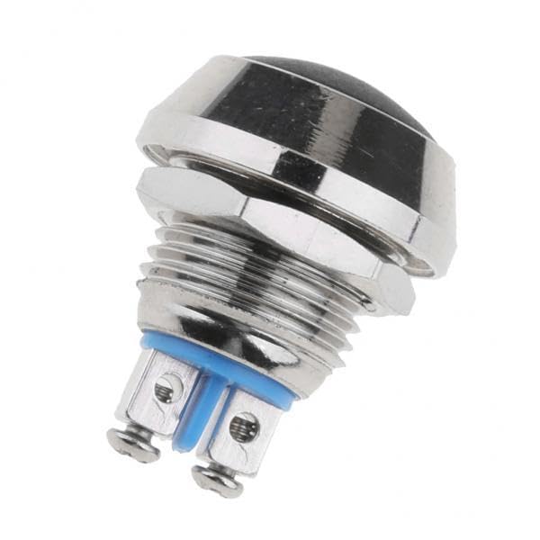 UJEAVETTE 5x12mm Round Metal SPST Momentary Push Button Switch 1NO P67 Waterproof Black-image-20