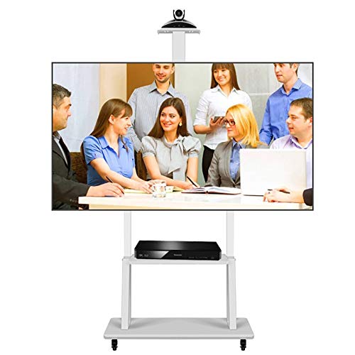Soporte móvil para TV de piso ajustable con estante miniatura 1
