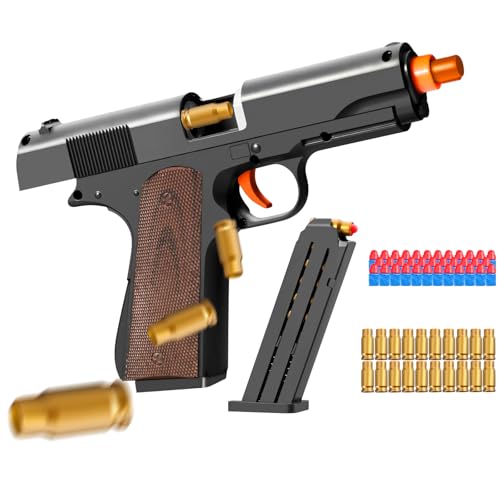 Toy Pistol with ejecting Shells,Realistic Soft Bullet Toy Gun Cheap Cool Stuff Stress Shot Fidget Toys Hand Guns Fake Prop Shooting Game for Adults...