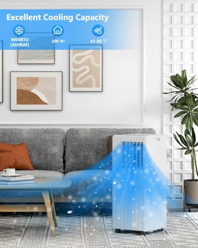 Image of Garvee 8000 BTU Portable Air Conditioner Smart 3‑in‑1 Cool,Covers 350 Sq.ft