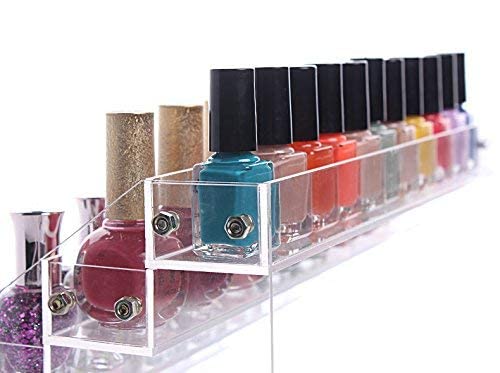 Sooyee Acrylic 3 Layer Nail Polish Rack Tabletop Display Stand Holds Up 36 Bottles,Clear 3 Tier Essential Oils Holder,12.2X4.72X3.4 Inch Pack of 1