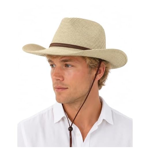 Zylioo XL/XXL Cowboy Sun Hats Large Straw Hat Summer Western Hat UPF50+ Sun Protection for Beach Hiking Beige